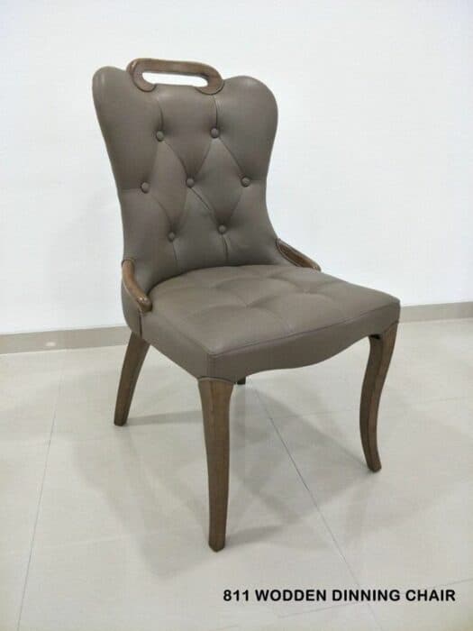 Leather tufted chair