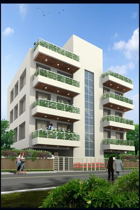 Exterior view of Lowrise Residential Apartment