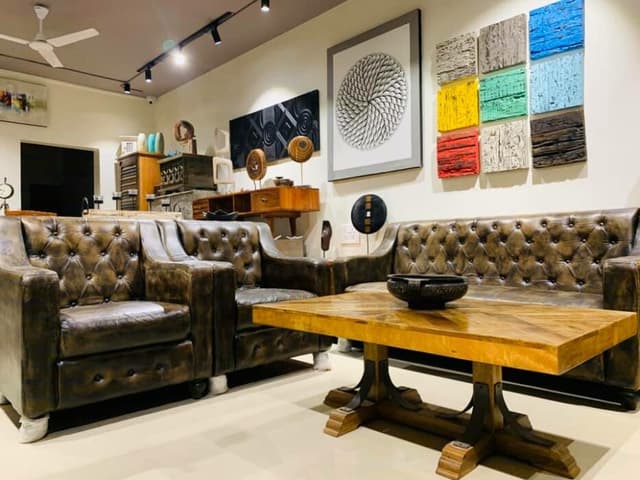 Modern Brown Leather Upholstered Chesterfield Sofa