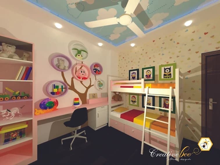 Colourful Kids Bedroom with a Bunk Bed