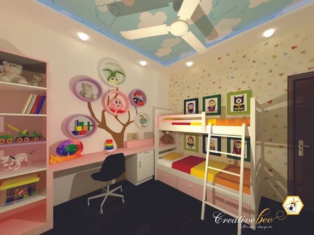 Colourful Kids Bedroom with a Bunk Bed