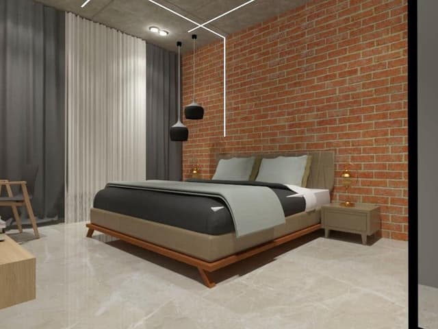 Modern Bedroom with a Rustic Touch