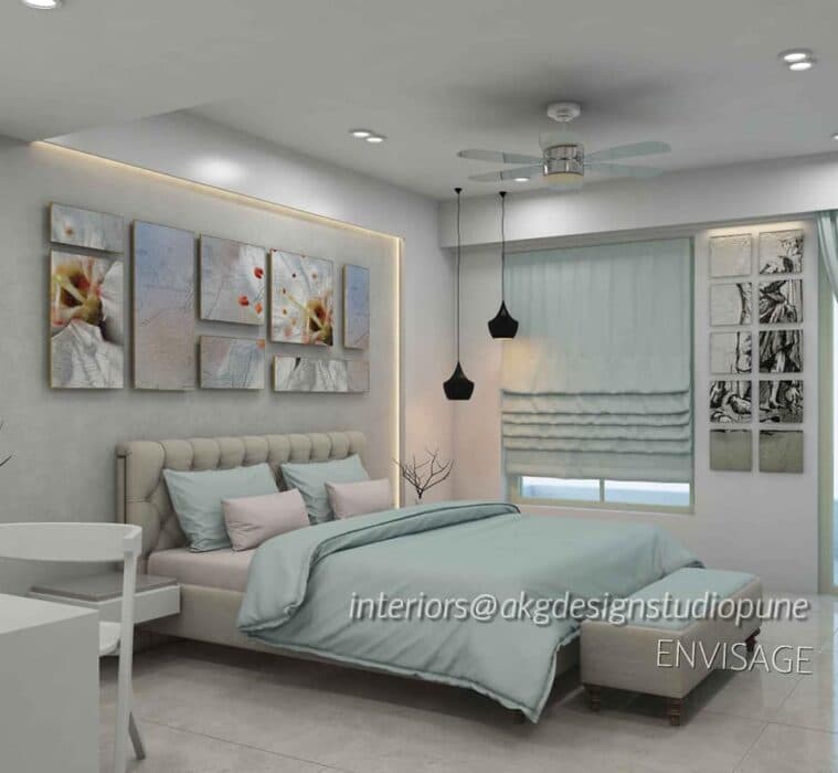 Bedroom Radiates Elegance with its Sparkling White Decor