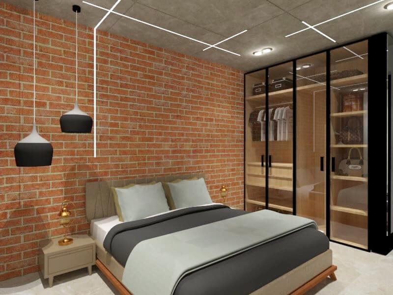 Modern Bedroom with a Rustic Touch