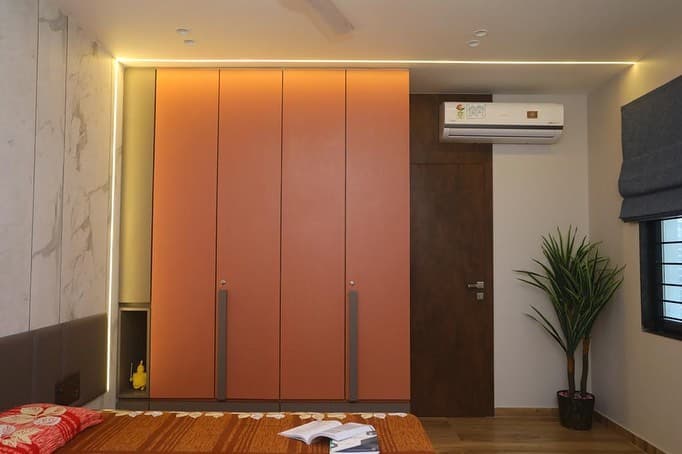 Symmetrical Brown Wardrobe Doors