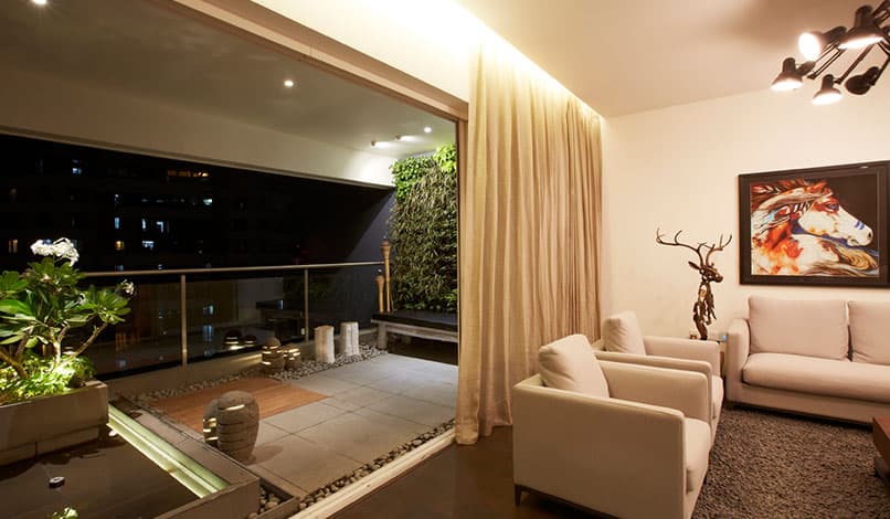 Overlooking Balcony from a Living Room