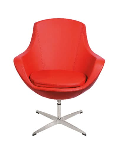 Vibrant Red Leather Armchair