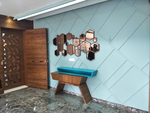 Ornate Blue Entryway Exudes Elegance and Sophistication