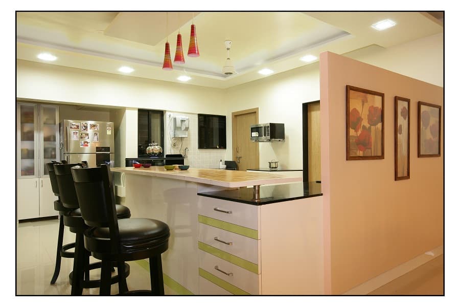 Contemporary Kitchen Styled in a Combination of White and Green Hues