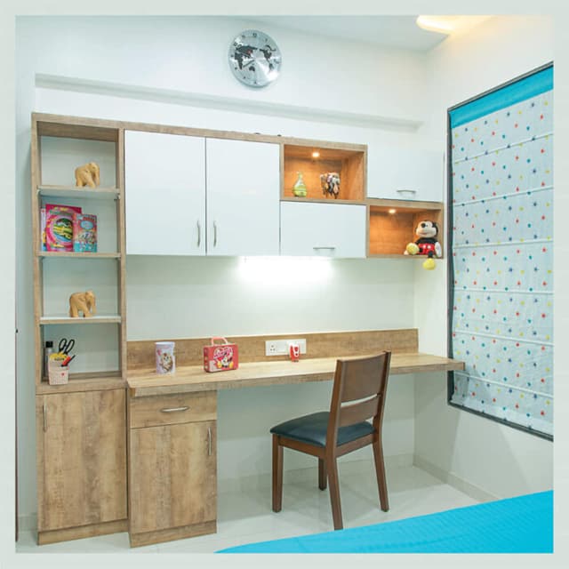 Blue Themed Wooden Finished Desk