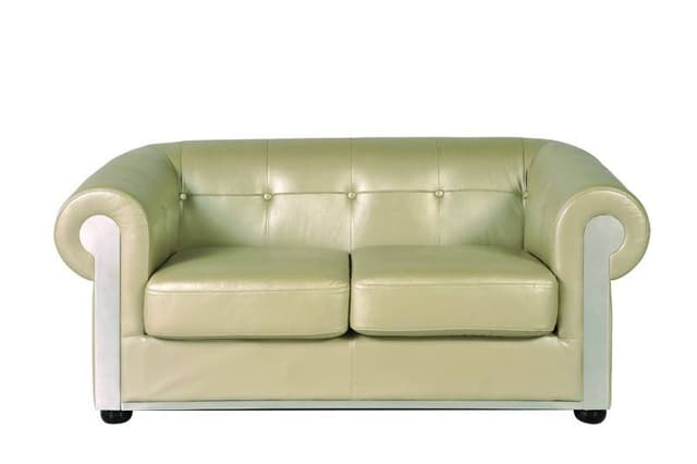 Greenish White Leather Sofa