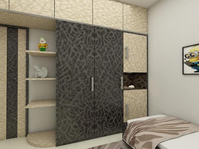 Modern Built in Wardrobe is Neatly Tucked into a Corner