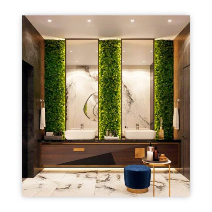 Modern Bathroom Interior Featuring a Wall-Mounted Toilet