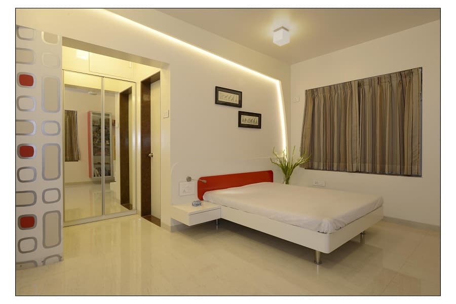 Modern Children's Bedroom Features a White Bed