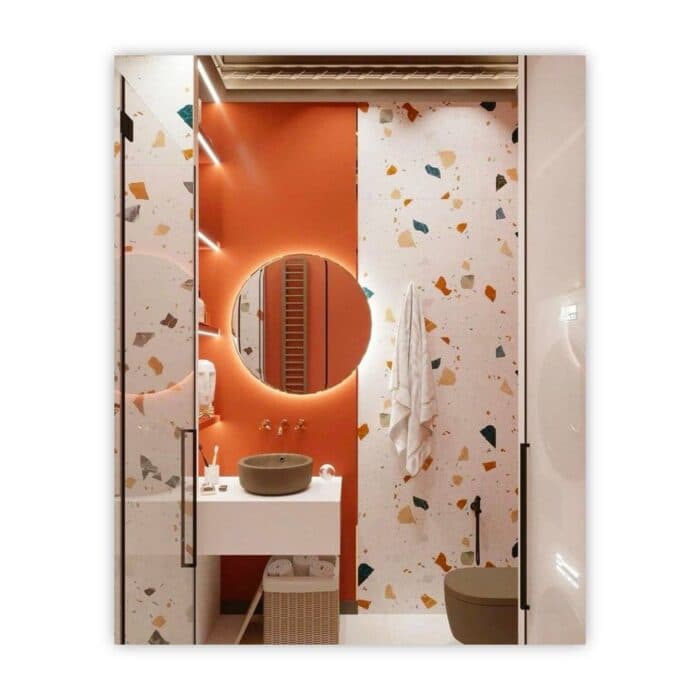 Modern and Stylish Bathroom with Terrazzo-Style Walls