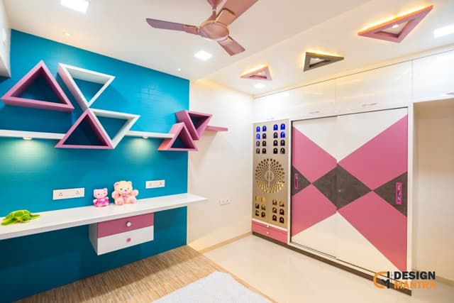 Vibrant Corner of The Kid's Bedroom Bursts with Color