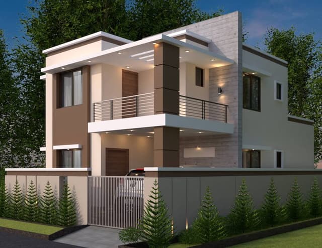 Facade Features a Calming Mix of Earthy Browns and Creamy Whites