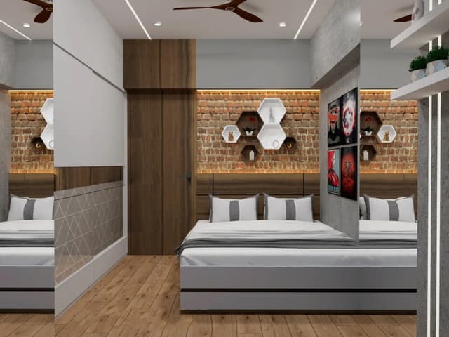Bedroom Blends Raw Textures with Modern Design