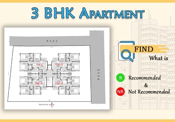 Plan Analysis of 3 BHK – Apartment (801 sq. mt.) – Typical Floor Plan – 01 – 1105030001 Plan Analysis of 3 BHK - Apartment (801 sq. mt.) - Typical Floor Plan
