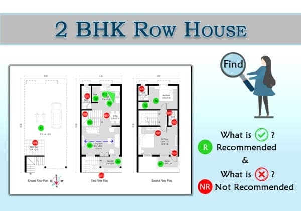 Plan Analysis of 2 BHK – Row house (180 sq. mt.) – 01 – 1102020001 Plan Analysis of 2 BHK - Row house (180 sq. mt.)