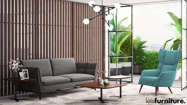 Beautiful-Living-Room-Consists-of-2-Seater-Grey-Upholstered-Sofa Swiper Content 0