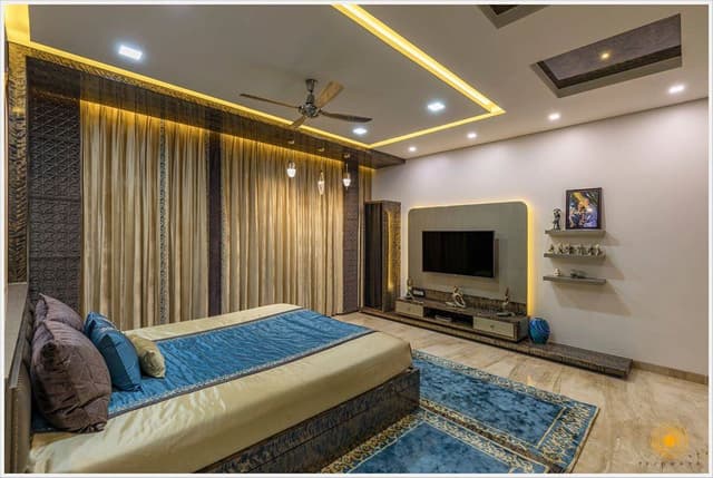 Bedroom-incorporating-Wooden-Double-Bed-with-Storage-below-Floor-Mounted-Wooden-Side-Tables-Bed-Back-Wall-with-Wooden-Wall-Panelling-3 Swiper Content 2