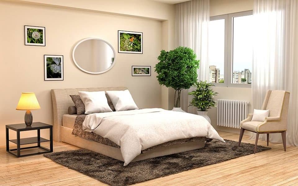Beige-Themed-Bedroom-with-Wooden-Flooring Design Detail Banner 0