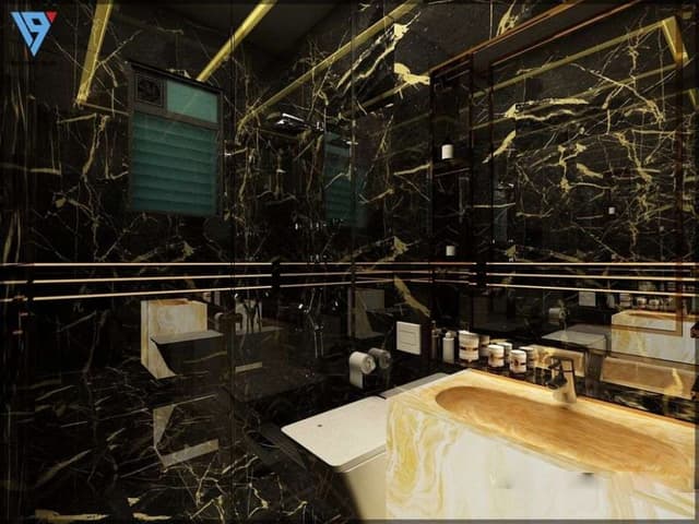 Black-Italian-Finish-with-White-WC-Commode-White-Wash-Basin-is-a-Highlighting-the-Sanitary-wares.-2 Swiper Content 1