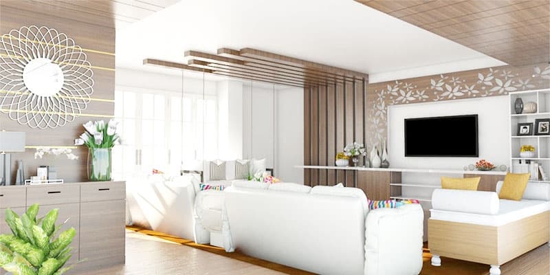 Contemporary-Living-Room-designed-with-Square-Armed-Sofa-Wooden-Coffee-Table-Wall-mounted-T.V.-Unit-with-Linear-Wall-Shelves-2 Design Detail Banner 1