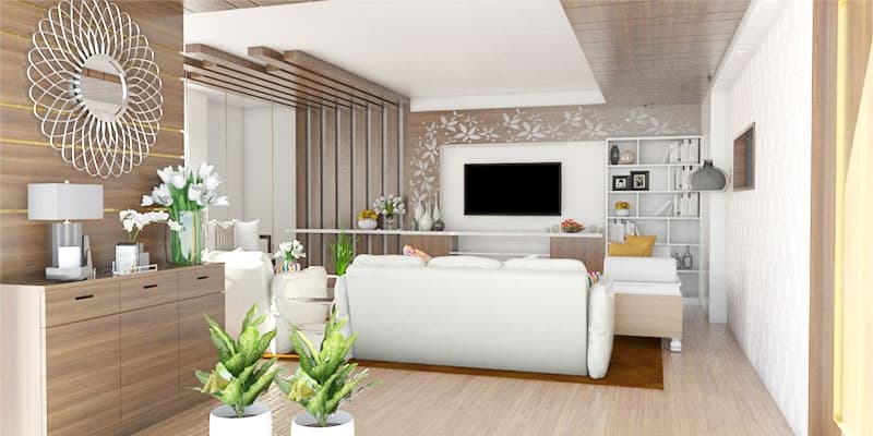 Contemporary-Living-Room-designed-with-Square-Armed-Sofa-Wooden-Coffee-Table-Wall-mounted-T.V.-Unit-with-Linear-Wall-Shelves-3 Design Detail Banner 2