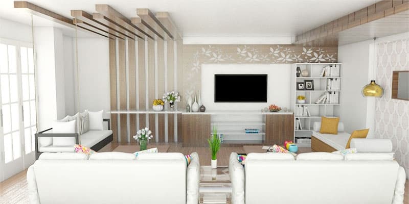 Contemporary-Living-Room-designed-with-Square-Armed-Sofa-Wooden-Coffee-Table-Wall-mounted-T.V.-Unit-with-Linear-Wall-Shelves-4 Design Detail Banner 3