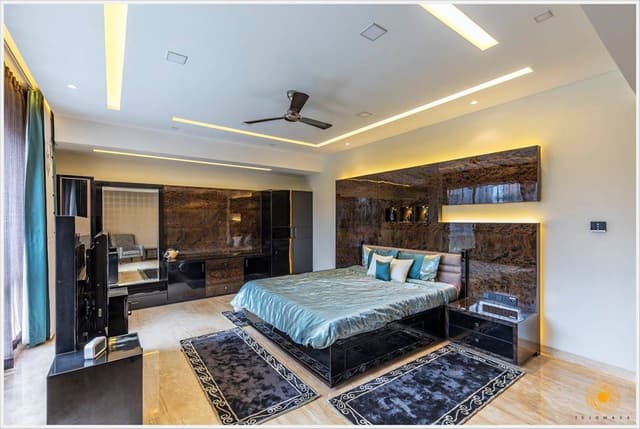 Contemporary-Styled-Bedroom-incorporating-Glossy-Finished-Double-Bed-with-Storage-below-Floor-Mounted-Side-Tables-Tufted-Upholstered-Headboard-3 Swiper Content 2
