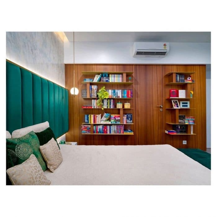 Contemporary-Styled-Bedroom-with-Wooden-Double-Bed-with-Storage-below-Green-Velvet-Upholstered-Channel-Tufted-End-Of-Bed-Bench-3 Design Detail Banner 2