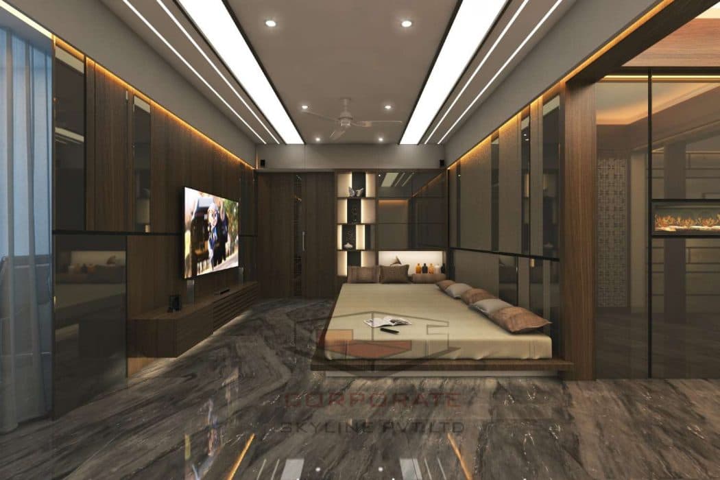 Contemporary-Styled-Informal-Living-Room-incorporates-Low-Heighted-Cushioned-Wooden-Indian-Seating Design Detail Banner 0