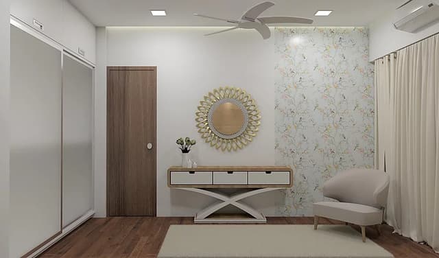 Contemporary-designed-Bedroom-in-White-Theme-incorporating-Wooden-Bed.-1 Swiper Content 2