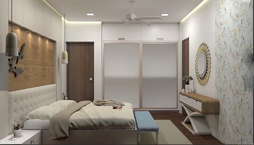 Contemporary-designed-Bedroom-in-White-Theme-incorporating-Wooden-Bed. Design Detail Banner 0