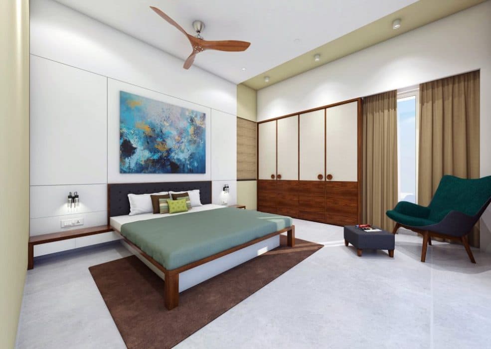 Contemprorary-Bedroom-accommodating-Wooden-Double-Bed Design Detail Banner 0