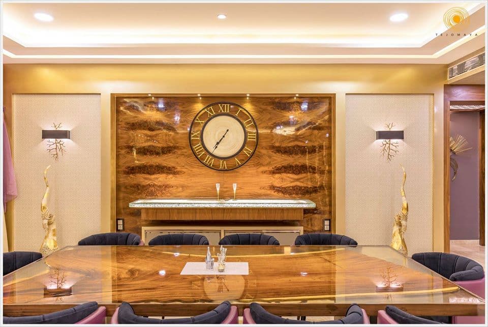 Dining-Room-incorporating-10-Seater-Wooden-Resin-Dining-Table-Pink-Violet-Coloured-Semi-Circular-Tufted-Upholstered-Dining-Chairs Design Detail Banner 0