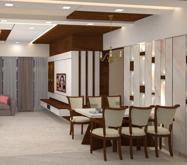 Dining-Room-with-6-Seater-Rectangular-Dining-Table-with-White-Marble-Tabletop-Wooden-Legs Swiper Content 0