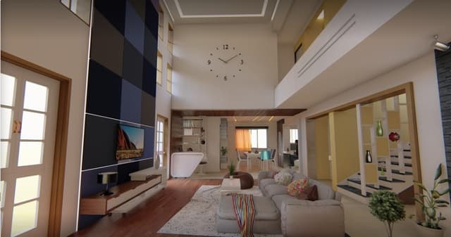 Double-Heighted-Living-Room-incorporating-Modular-Recliner-Sectional-Sofa-Set. Swiper Content 1