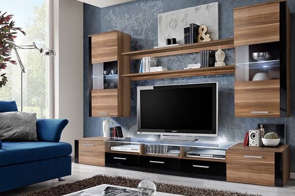 Functional-Sleek-Wooden-TV-Stand-features-a-TV-Panel-Top-Shelves-a-Freestanding-Stand-with-Storage-Built-in-Lighting. Design Detail Banner 0