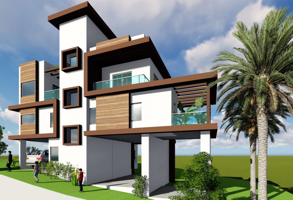 G1-Storeyed-Contemporary-Bungalow-with-Parking-on-Ground-Floor-Flat-Roofs-Glazed-Balcony-Railing-with-SS-Framework Design Detail Banner 0