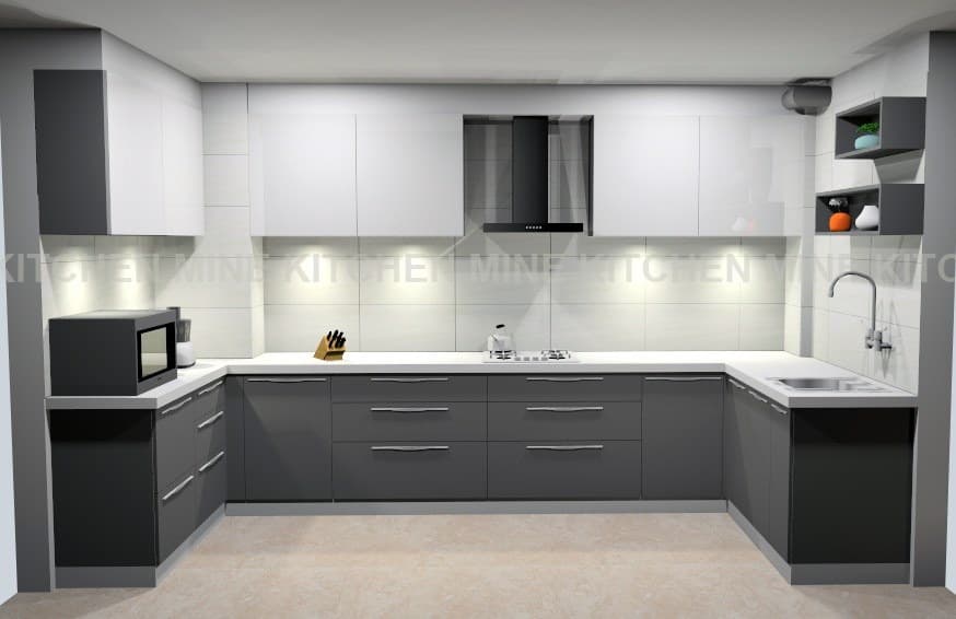 Grey-White-Coloured-Modular-C-U-Shaped-Kitchen Design Detail Banner 0