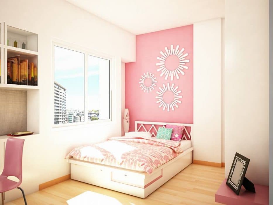 Light-Pink-White-Coloured-Small-Children-Bedroom-01 Design Detail Banner 0