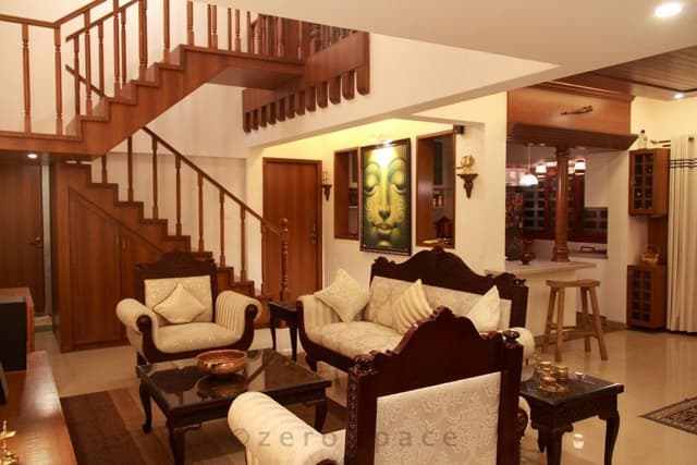 Living-Room-accommodating-Vintage-styled-Wooden-Framed-Sofa-Set-with-Cushions Swiper Content 1
