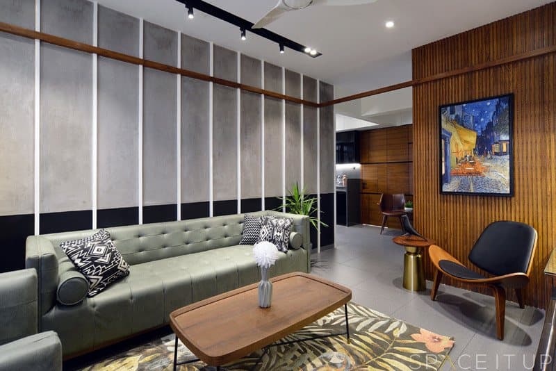 Living-Room-designed-with-Square-Armed-Leather-upholstered-Tuxedo-Button-Tufted-Sofa-Wooden-Coffee-Table-placed-on-a-Rug-2 Design Detail Banner 1