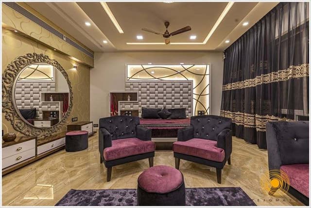 Luxurious-Bedroom-designed-with-Bed-Side-Tables-Textured-Headboard-Box-Wall-Shelves-Cove-Lighting-5 Swiper Content 4