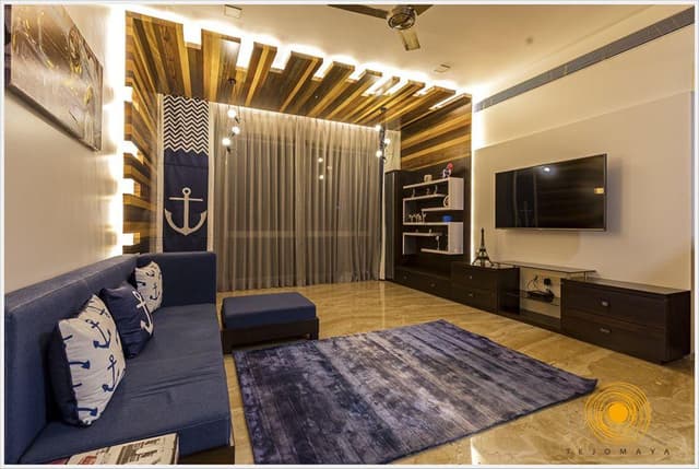 Luxurious-Contemporary-Living-Room-accommodating-Blue-Coloured-Sofa. Swiper Content 0