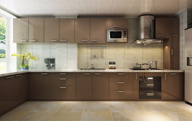 Minimalist-designed-L-Shaped-Kitchen-in-Rust-Brown-Colour Swiper Content 0