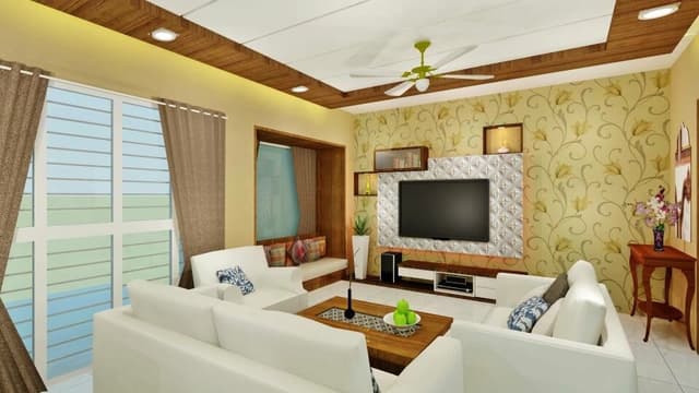 Modern-Living-Room-designed-with-White-Coloured-Sofa-Set-Sofa-Chairs-Wooden-Coffee-Table-1 Swiper Content 0